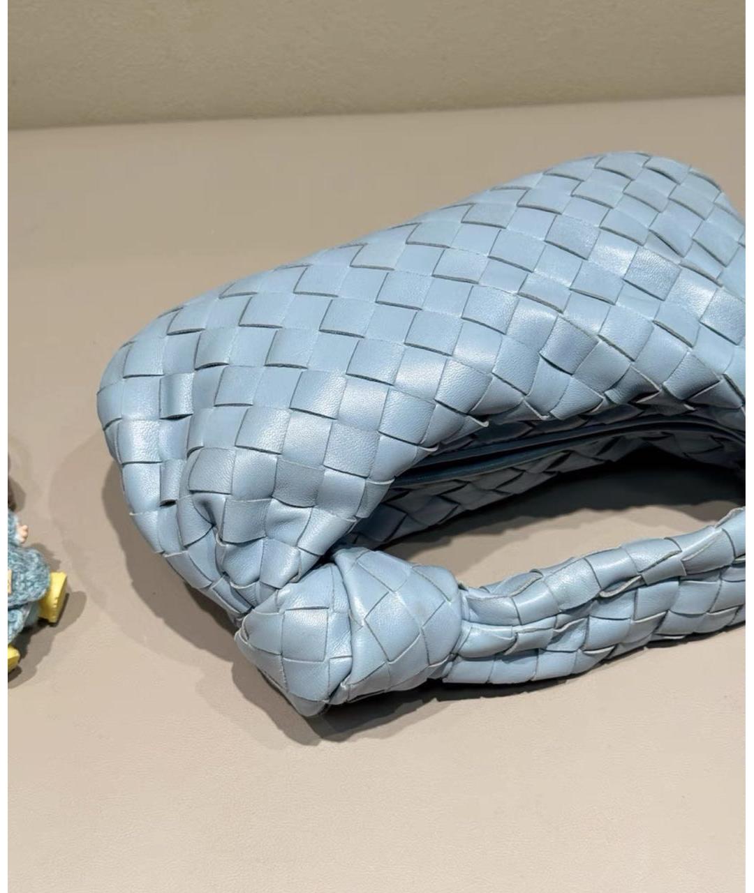 BOTTEGA VENETA Голубая кожаная сумка с короткими ручками, фото 3