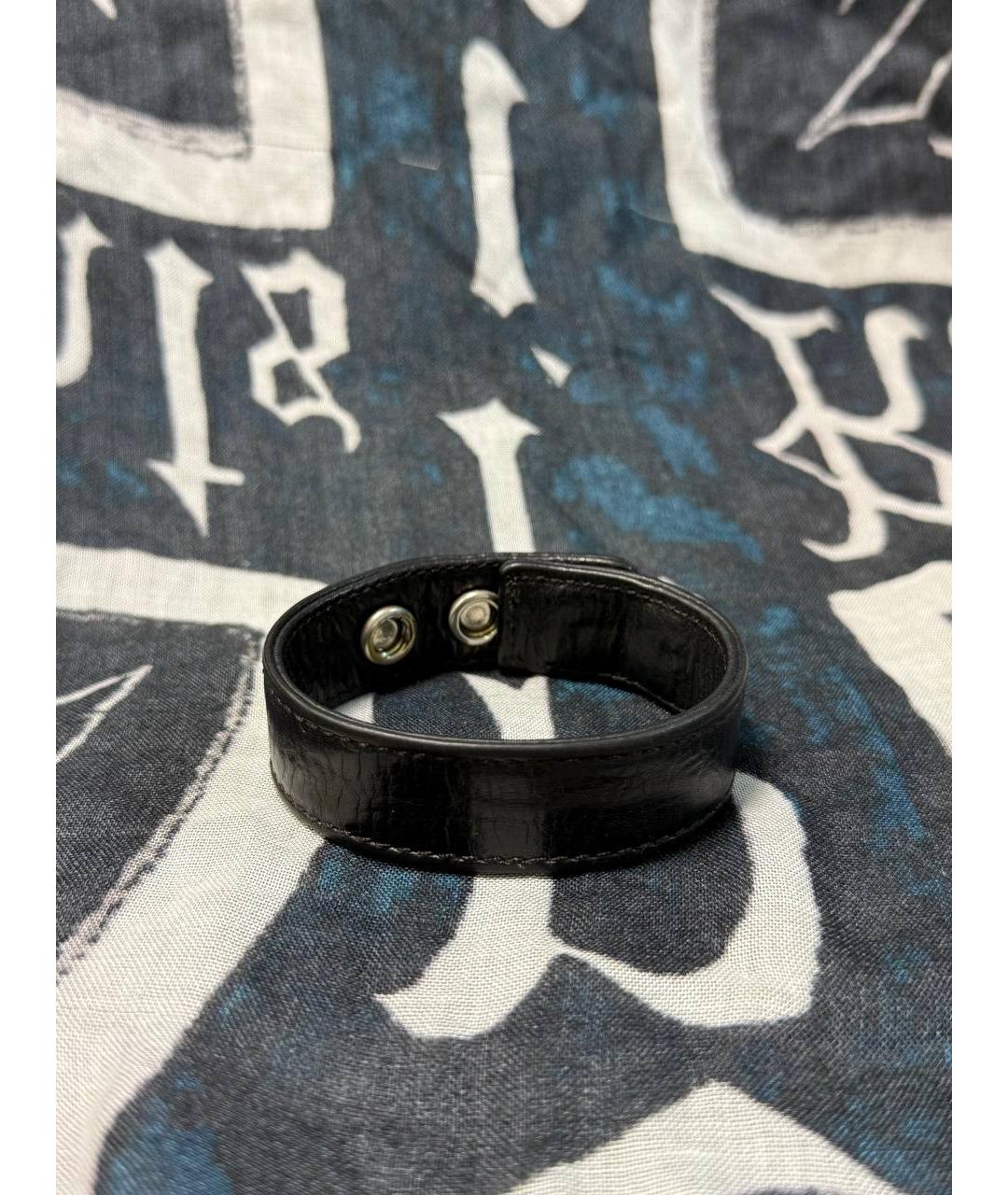 CHROME HEARTS Черный кожаный браслет, фото 4