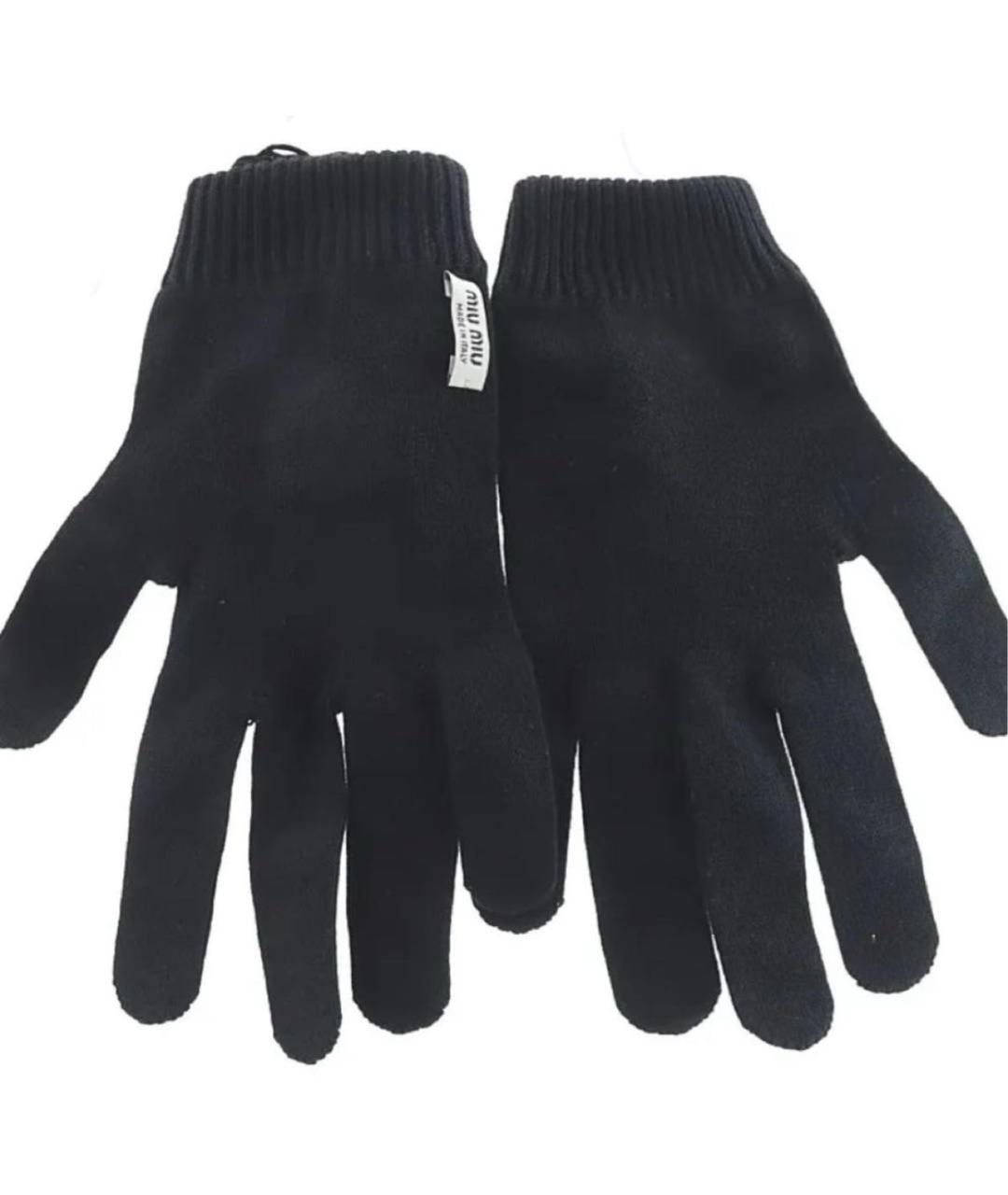 MIU MIU Черные перчатки, фото 3