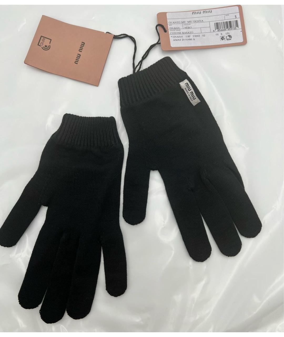 MIU MIU Черные перчатки, фото 2
