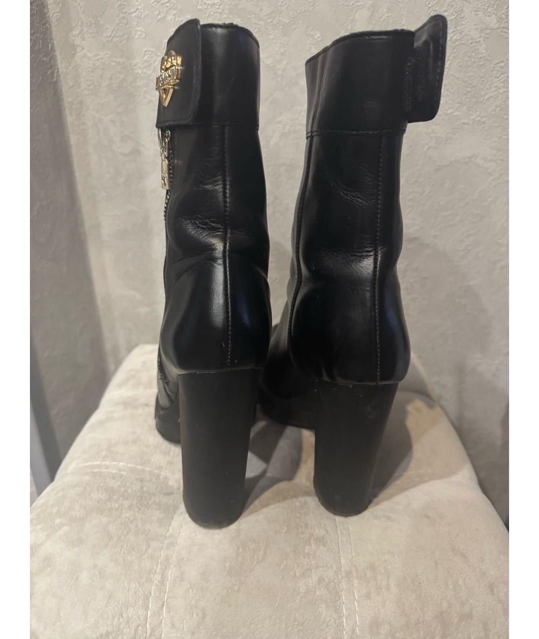 LOVE MOSCHINO Черные кожаные ботильоны, фото 4