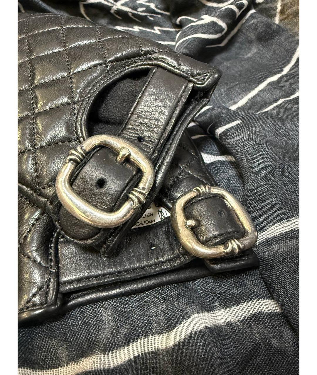 CHROME HEARTS Черные кожаные перчатки, фото 4