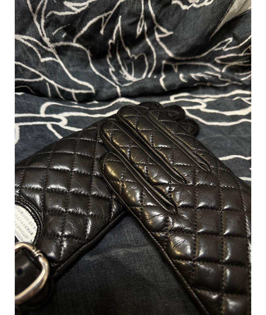 CHROME HEARTS Черные кожаные перчатки, фото 3