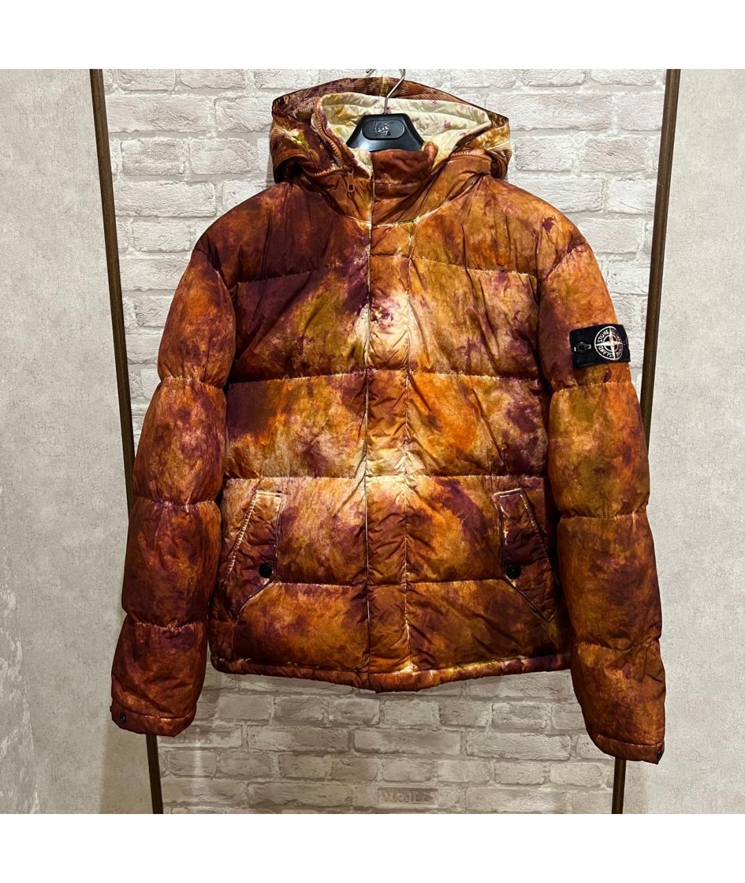 STONE ISLAND Коричневый полиамидовый пуховик, фото 8