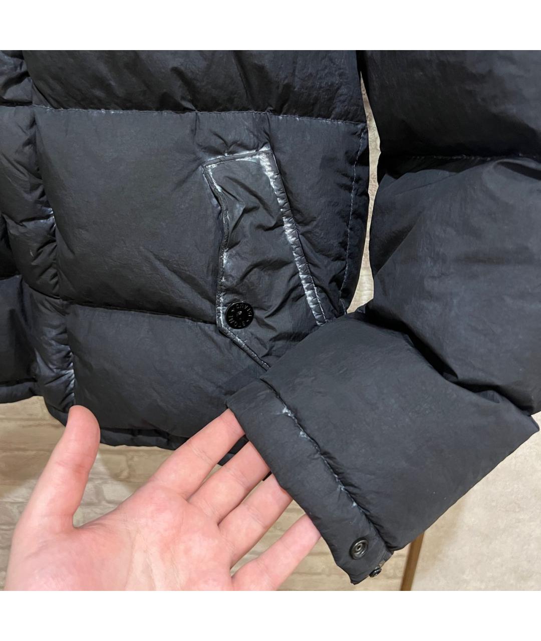 STONE ISLAND Черный полиамидовый пуховик, фото 4