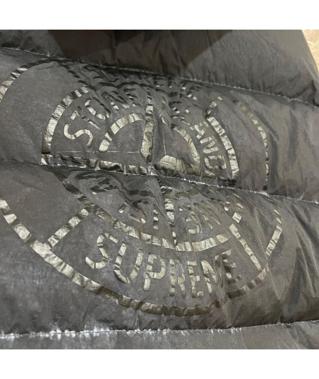 STONE ISLAND Черный полиамидовый пуховик, фото 5