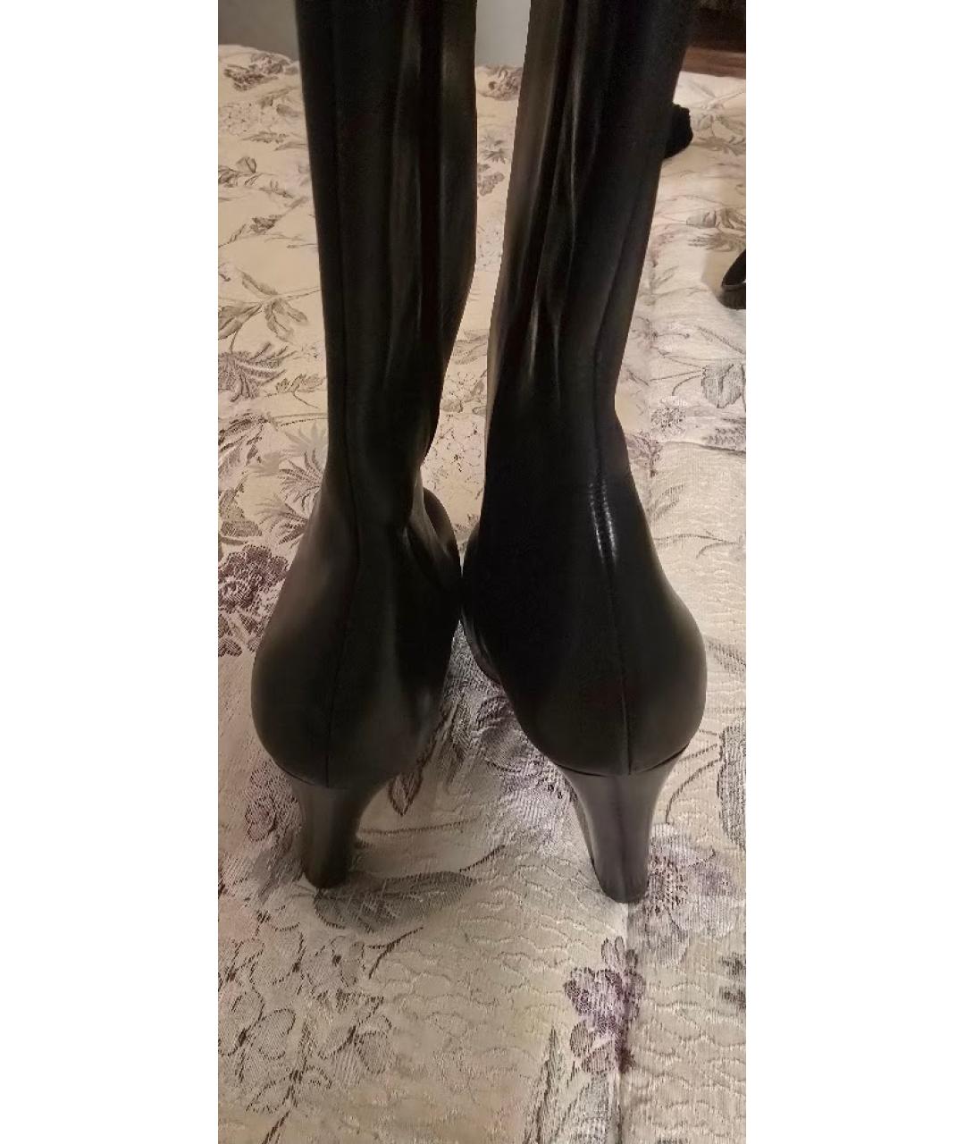 CHRISTIAN LOUBOUTIN Черные кожаные сапоги, фото 4