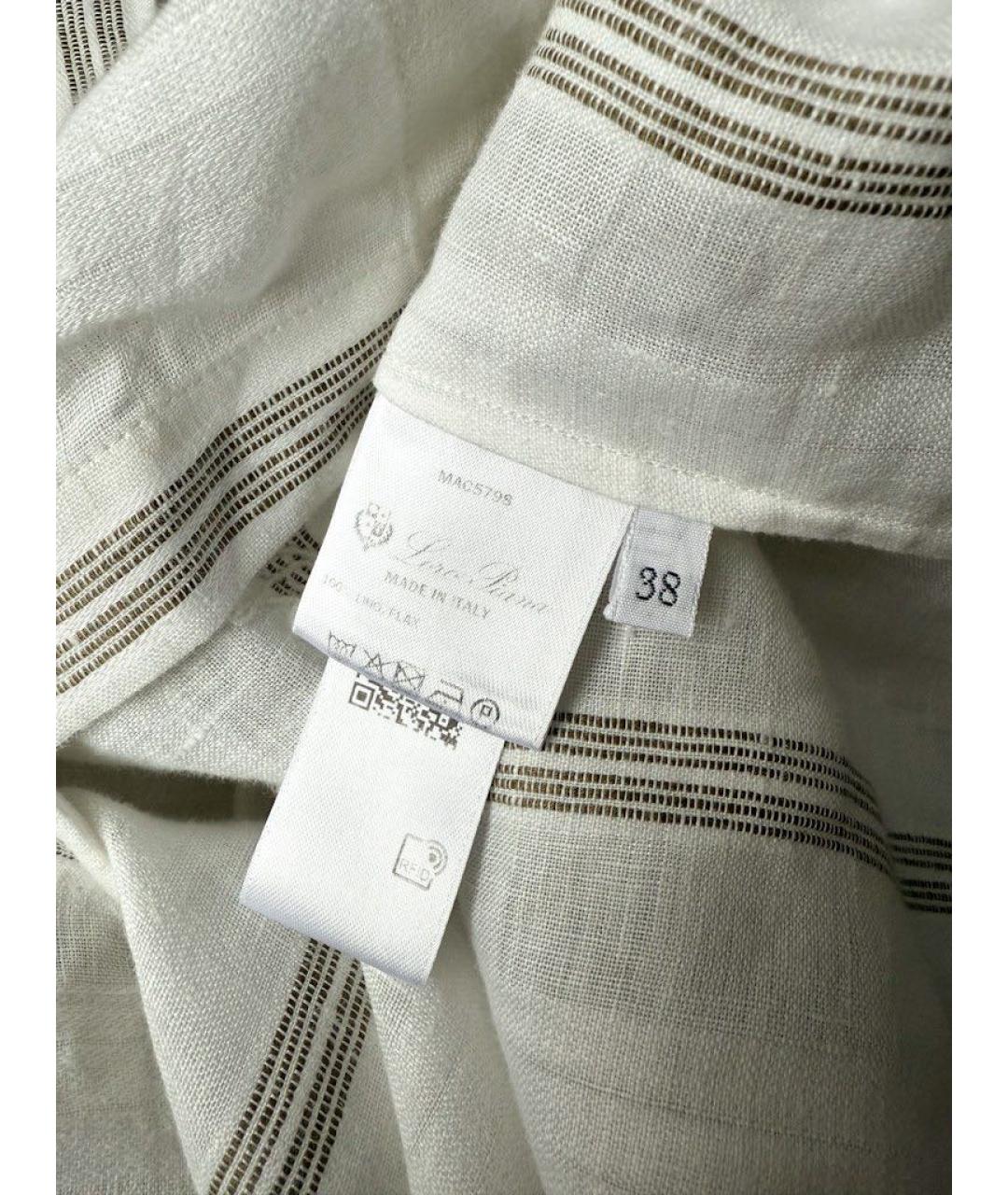 LORO PIANA Белая льняная рубашка, фото 4