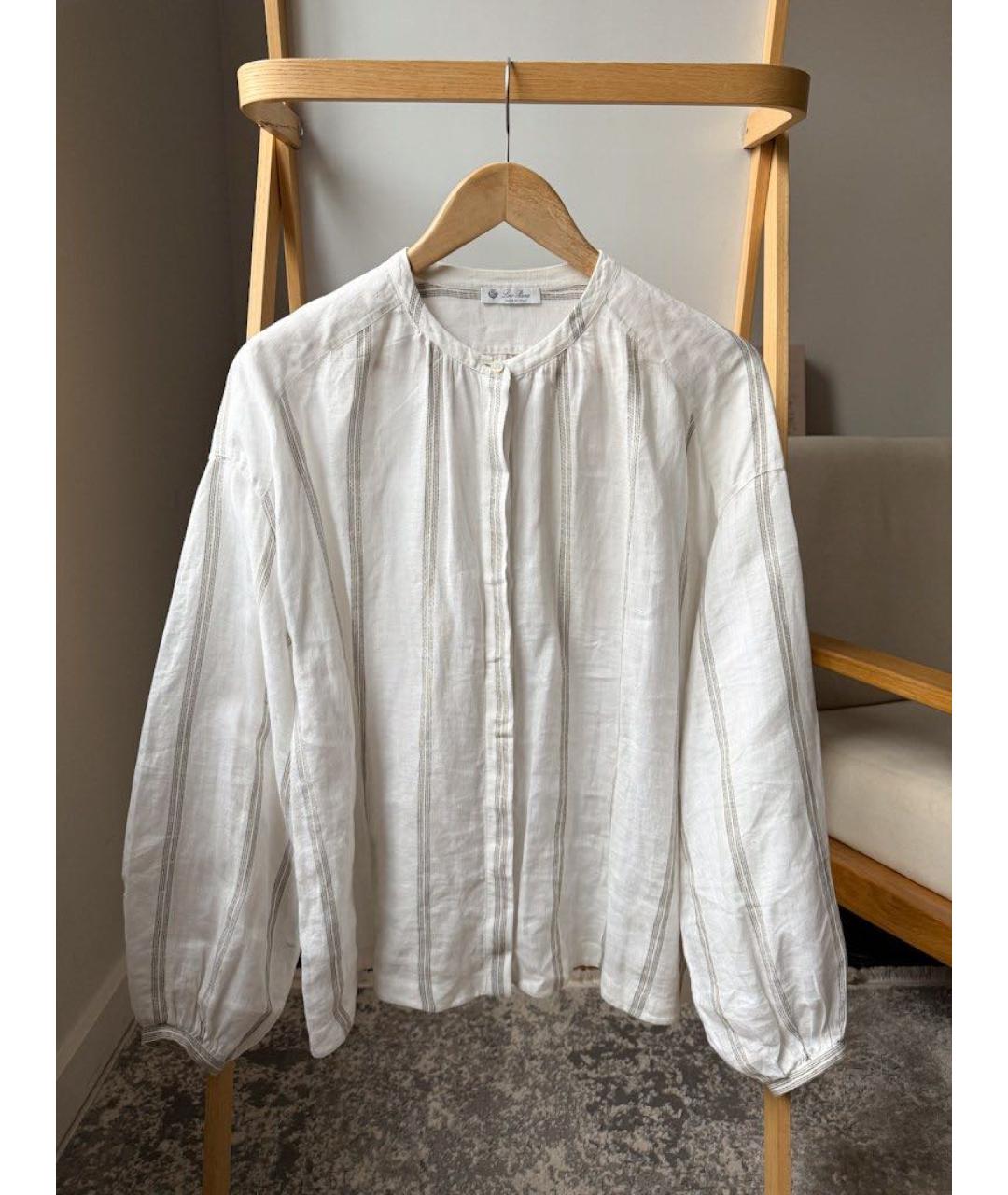 LORO PIANA Белая льняная рубашка, фото 5