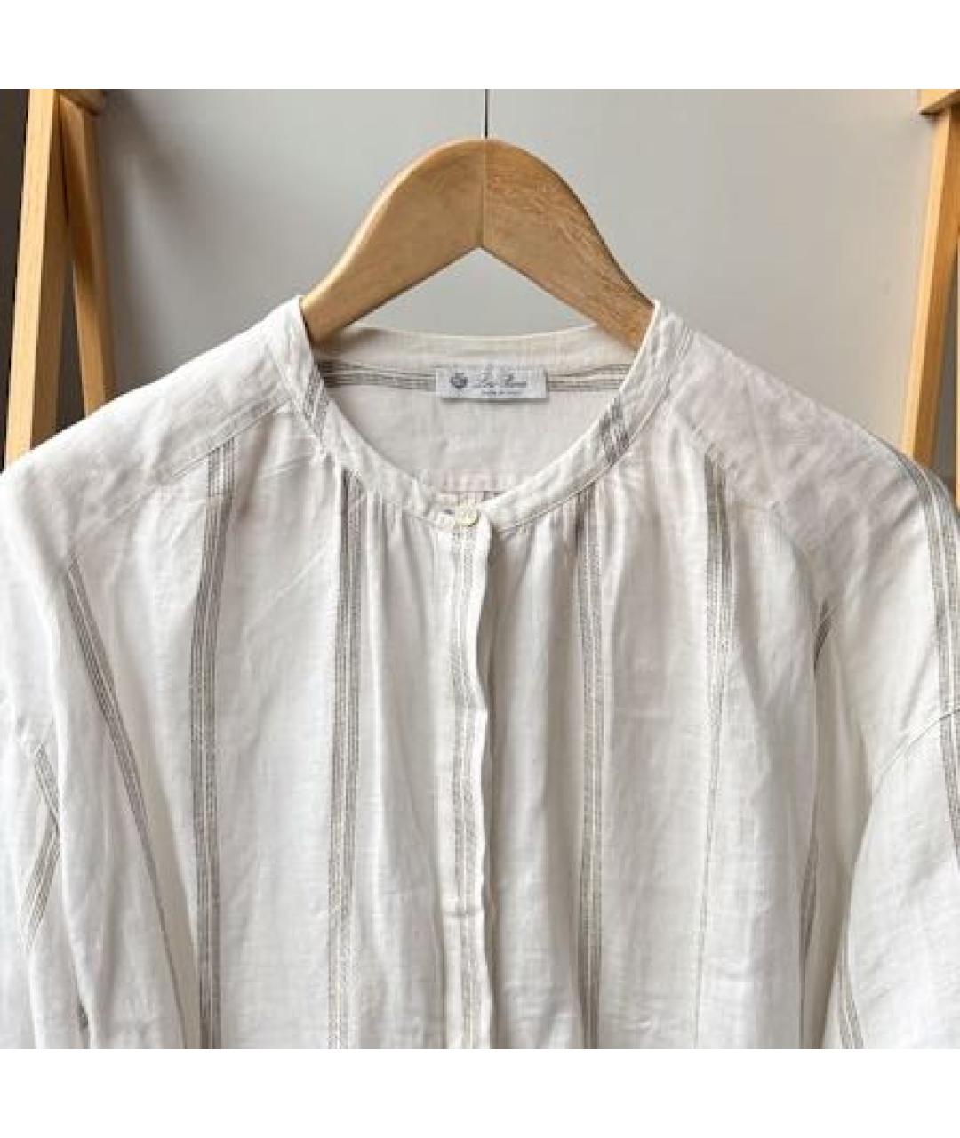 LORO PIANA Белая льняная рубашка, фото 3