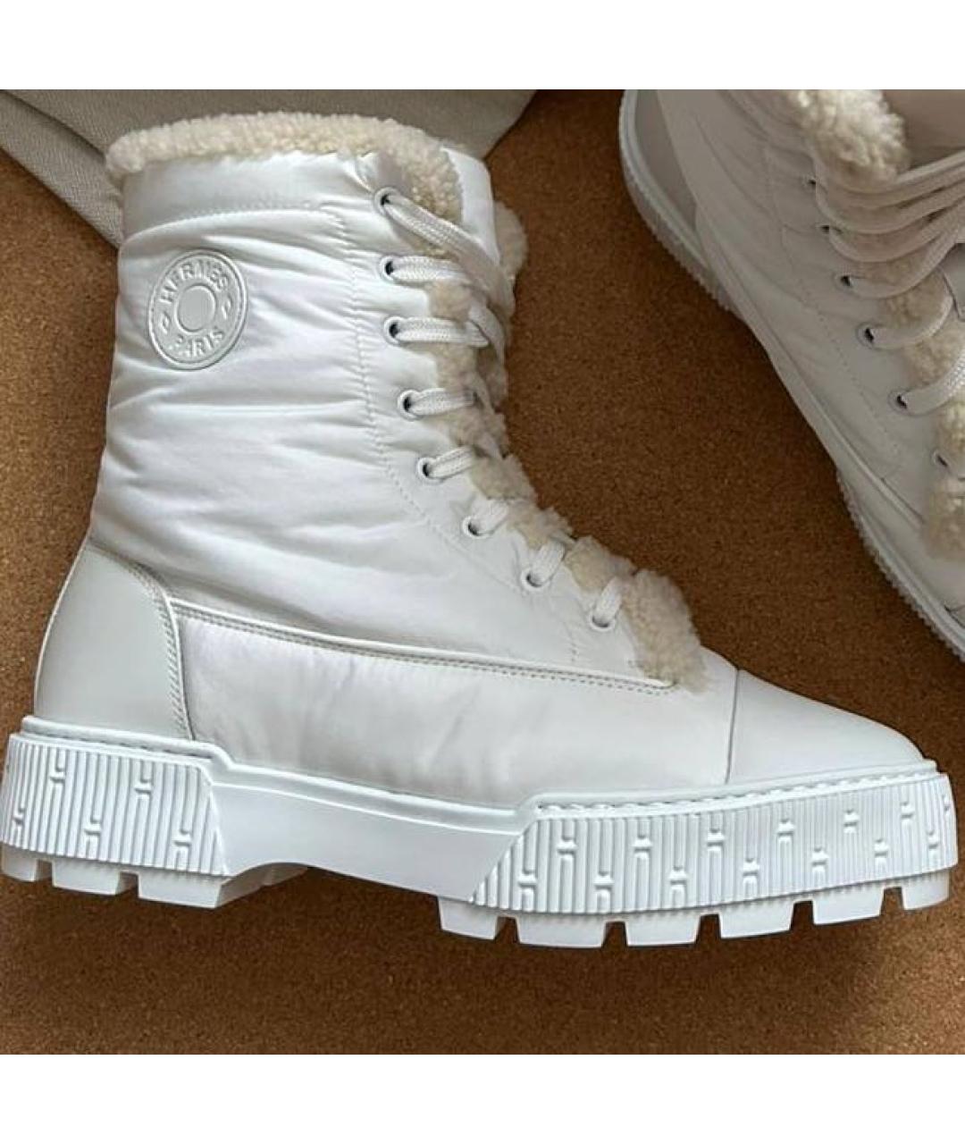 HERMES Белые текстильные ботинки, фото 3