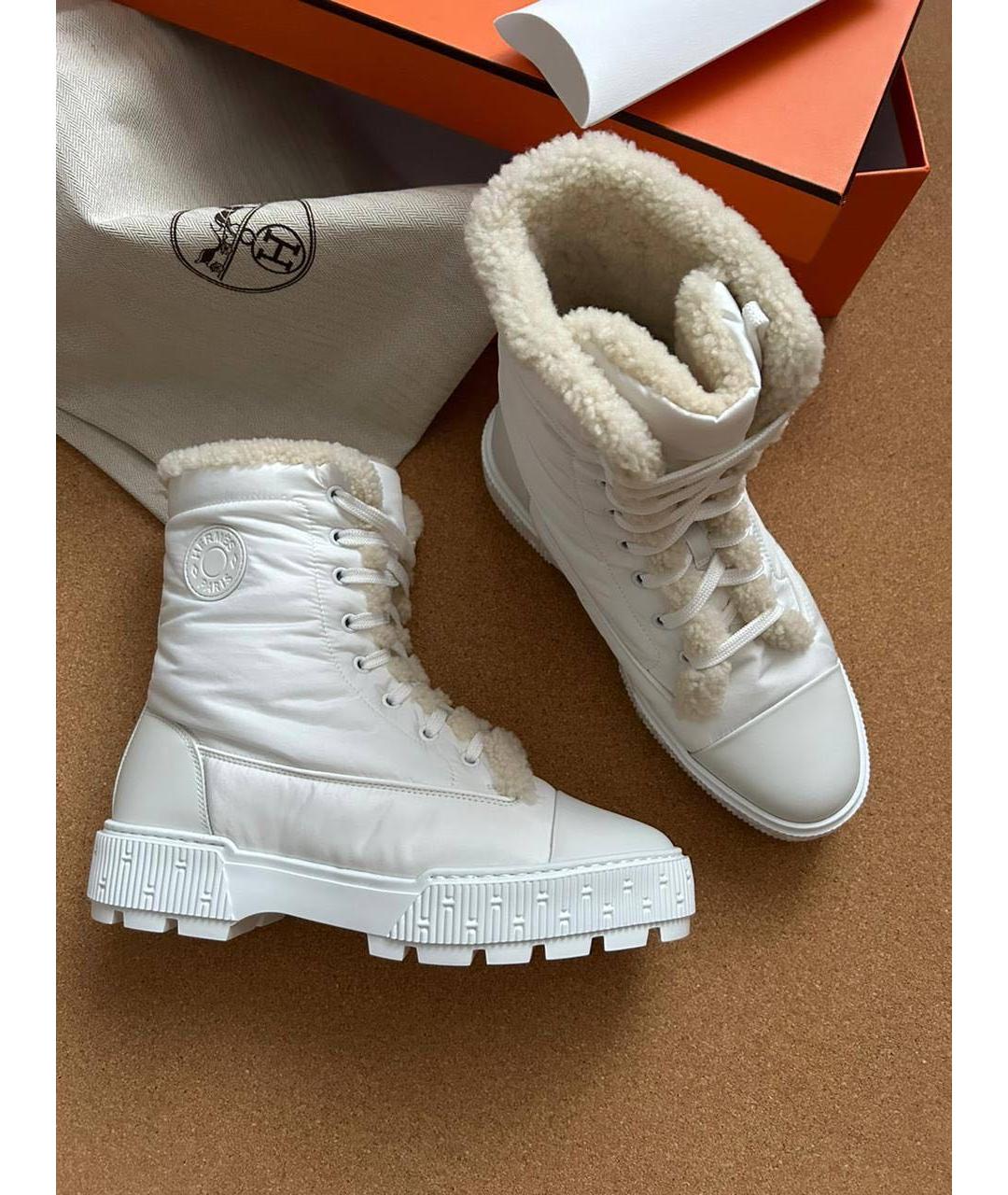 HERMES Белые текстильные ботинки, фото 2