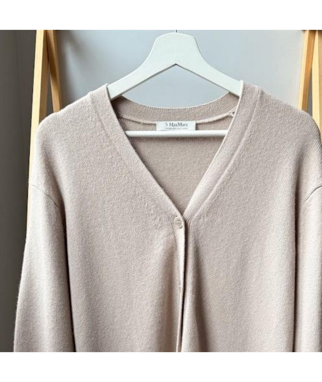 'S MAX MARA Бежевый шерстяной кардиган, фото 3
