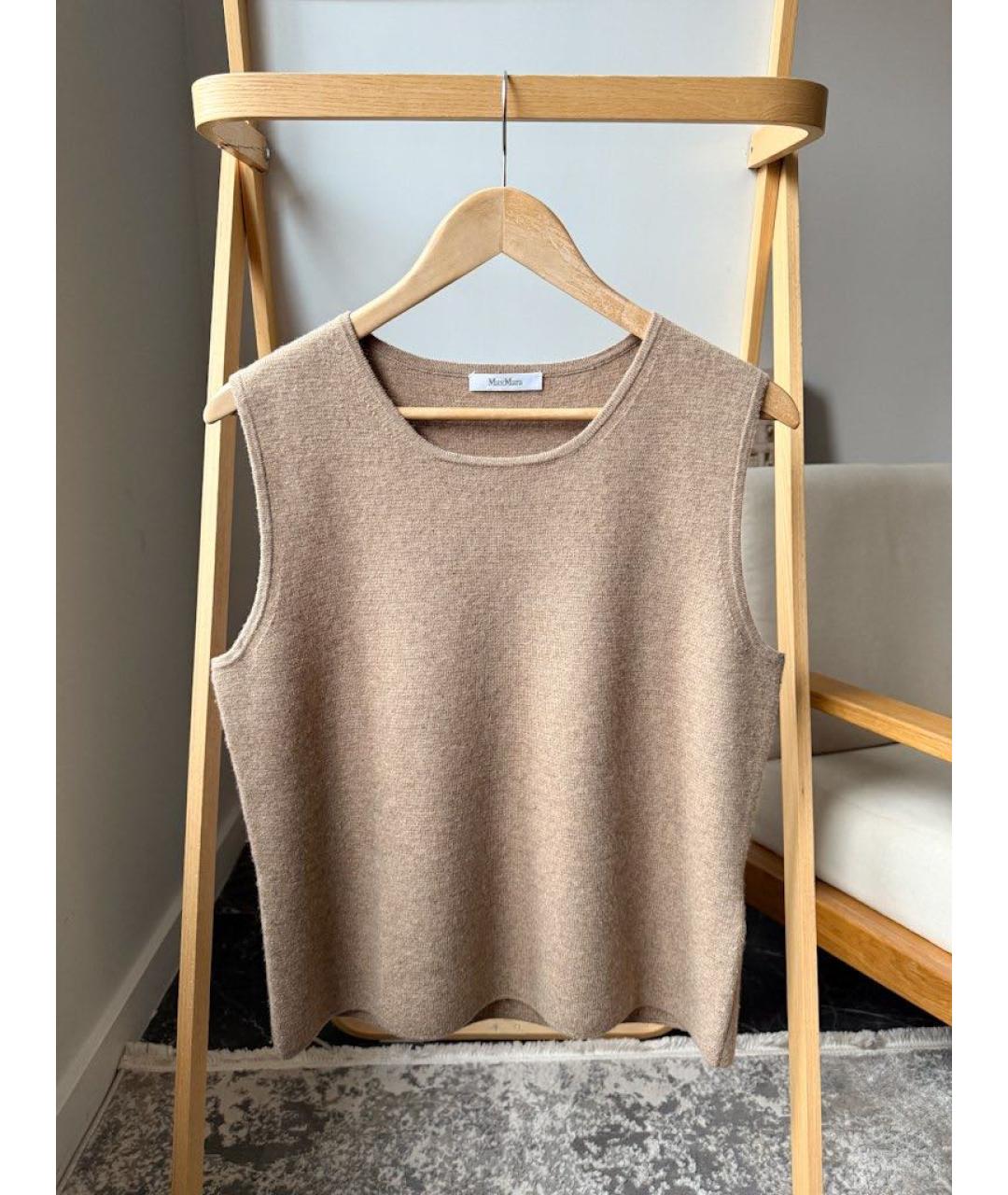 MAX MARA Бежевый шерстяной джемпер / свитер, фото 5
