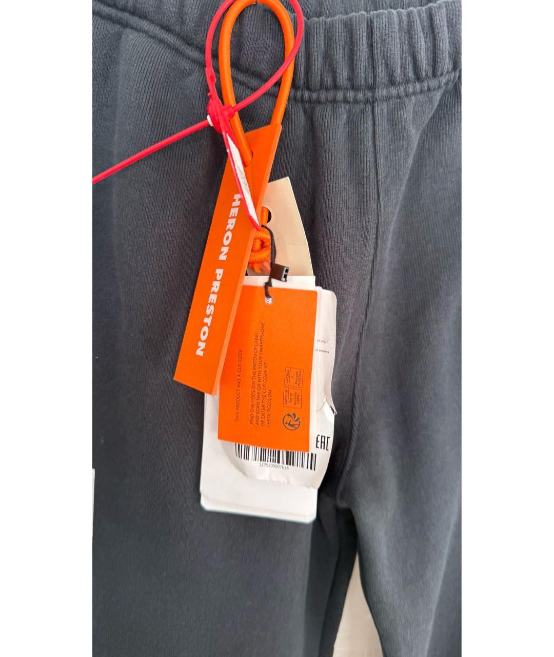 HERON PRESTON Черные хлопковые спортивные брюки и шорты, фото 3