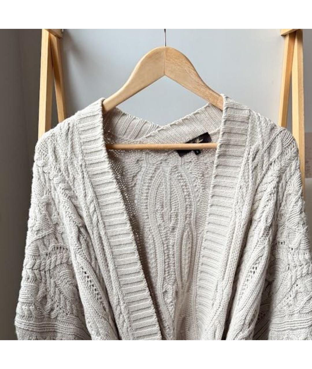 LORO PIANA Бежевый кашемировый кардиган, фото 3