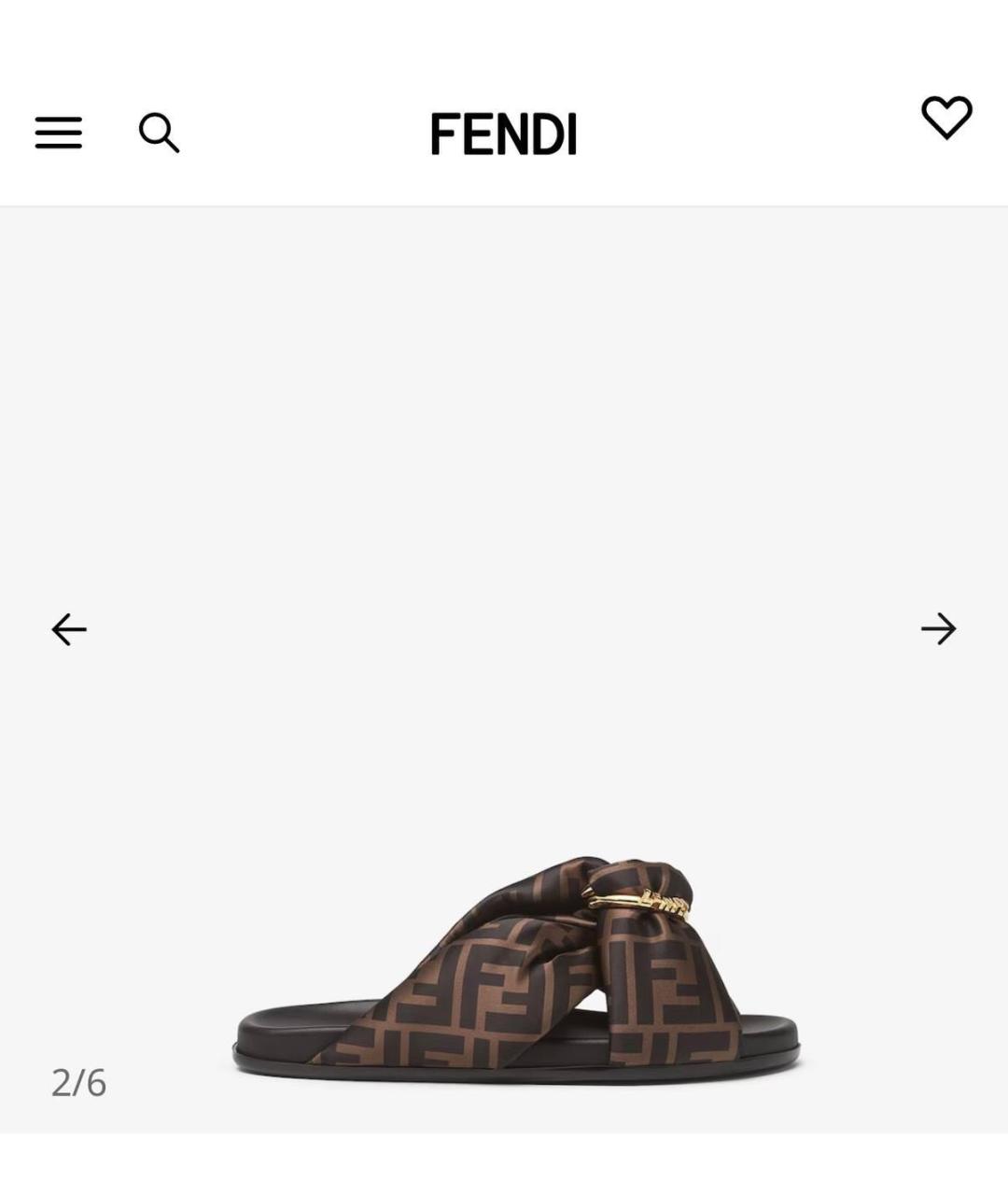 FENDI Коричневые текстильные шлепанцы, фото 9