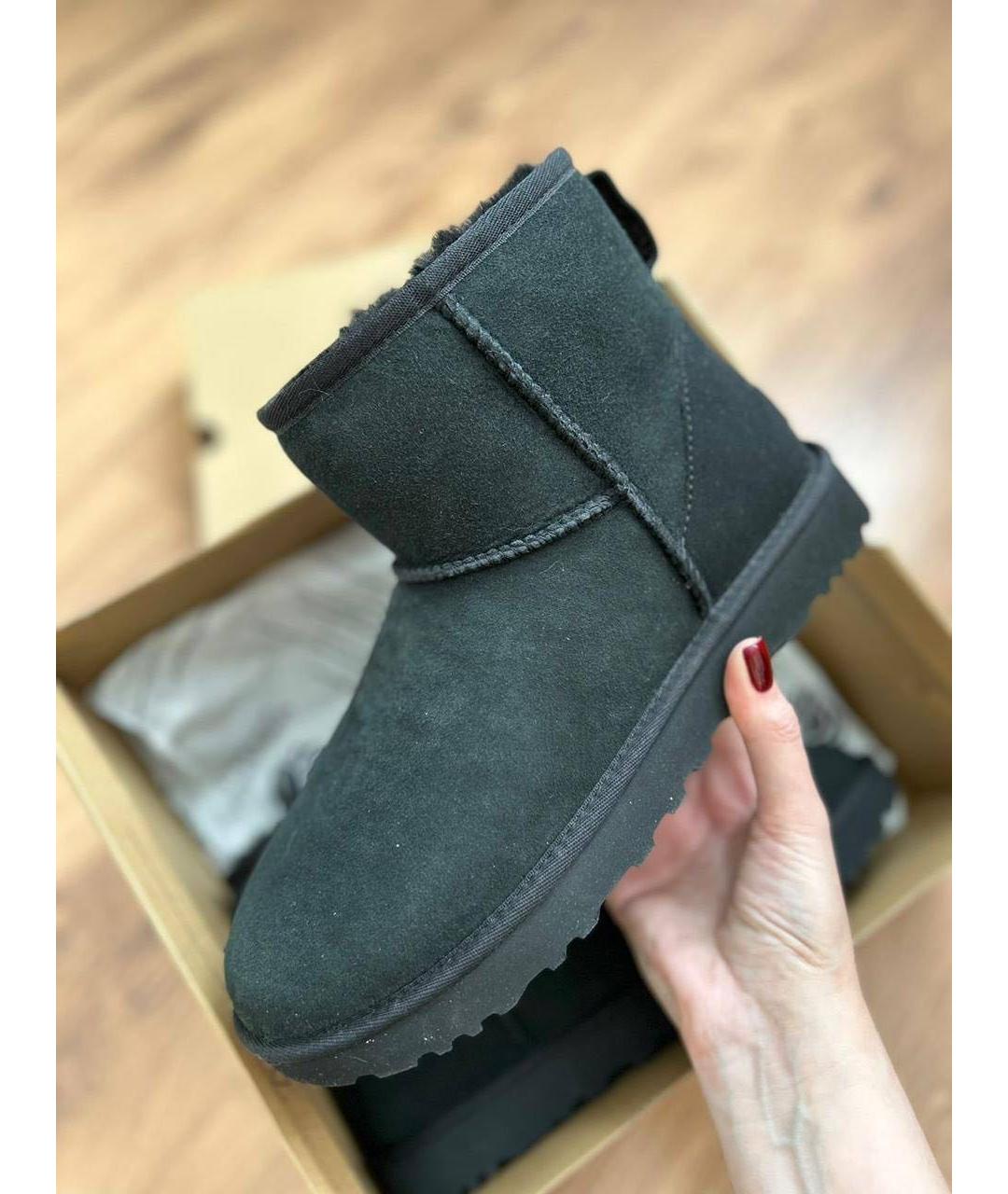 UGG AUSTRALIA Черные замшевые полусапоги, фото 3