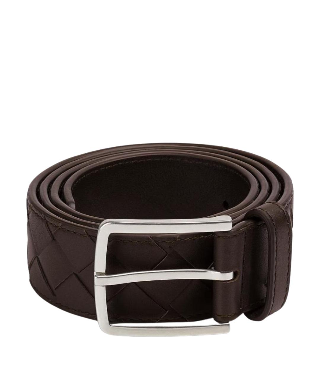 BOTTEGA VENETA Коричневый кожаный ремень, фото 1