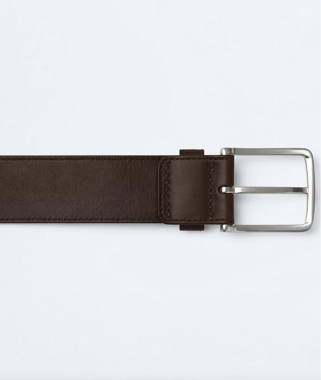 BOTTEGA VENETA Коричневый кожаный ремень, фото 4