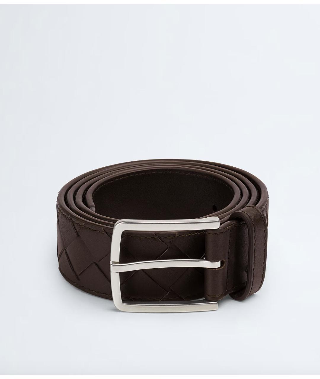 BOTTEGA VENETA Коричневый кожаный ремень, фото 5