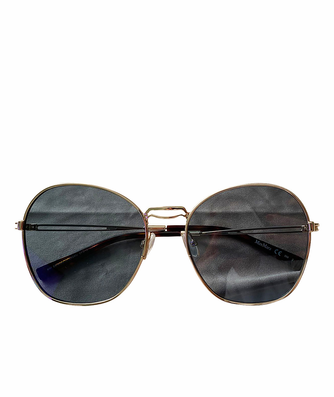 MAX MARA Бежевые металлические солнцезащитные очки, фото 1