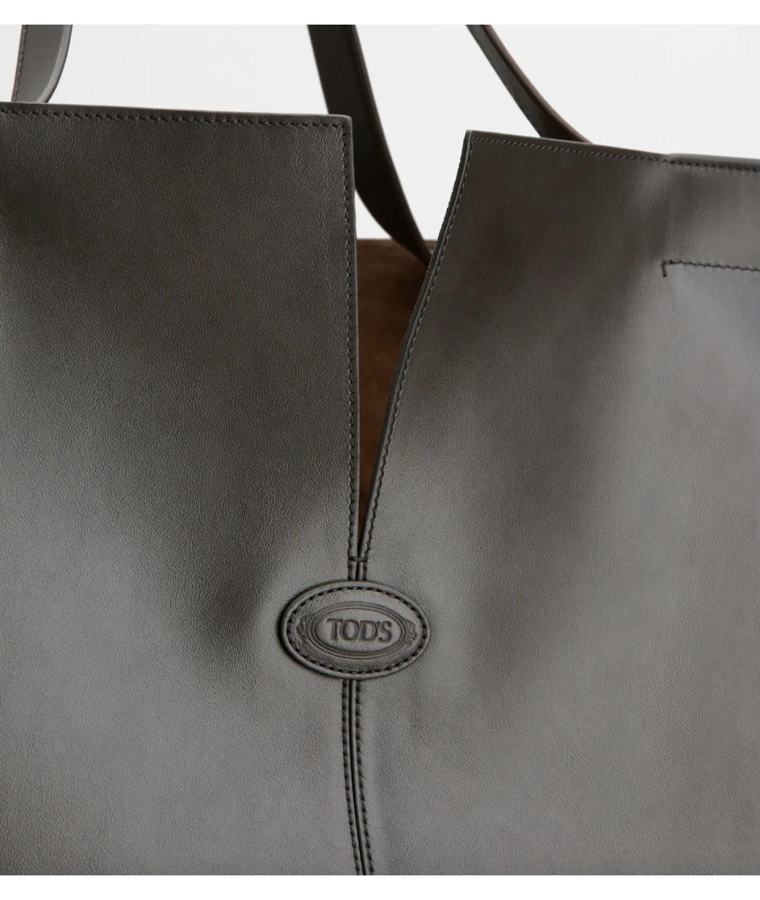 TOD'S Коричневая кожаная сумка тоут, фото 8