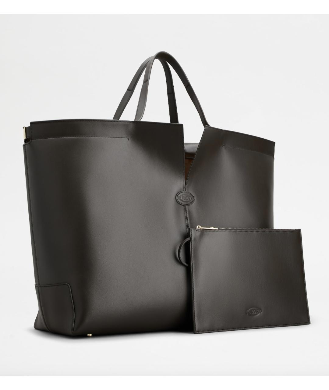 TOD'S Коричневая кожаная сумка тоут, фото 5
