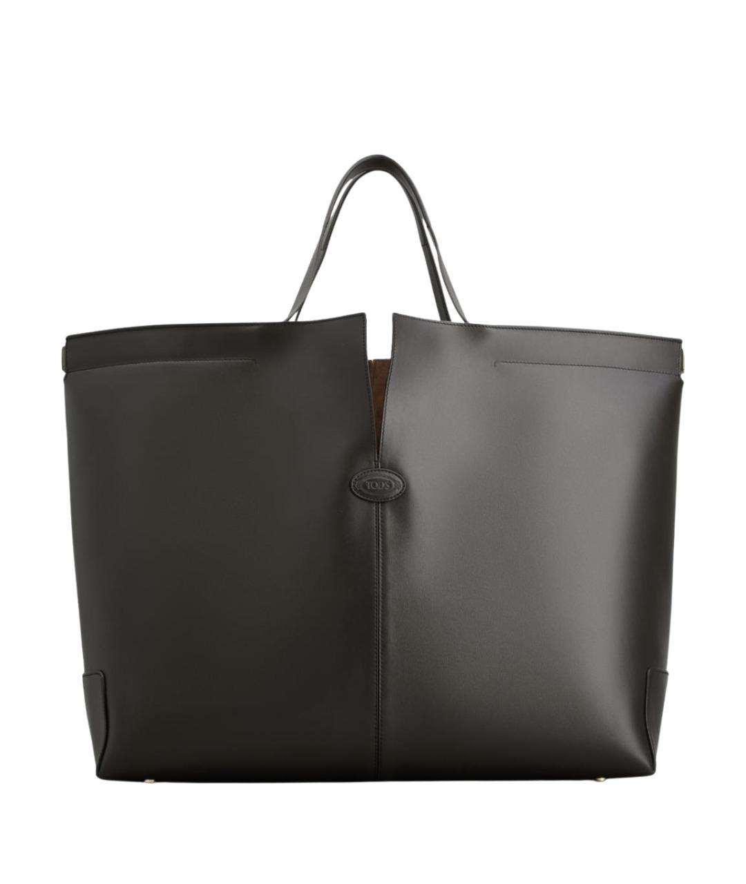 TOD'S Коричневая кожаная сумка тоут, фото 1