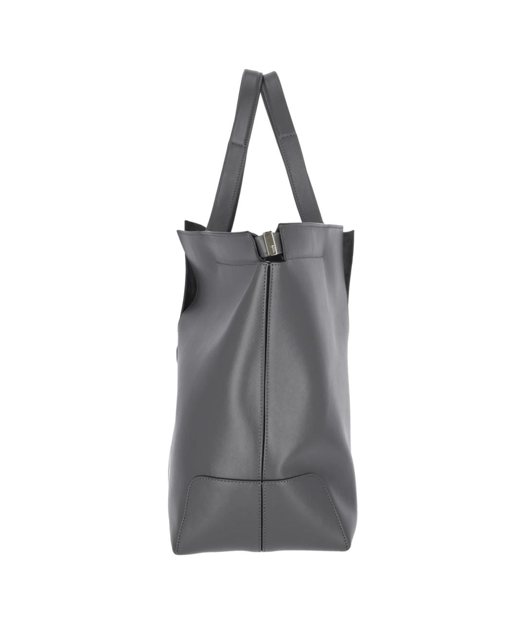 TOD'S Антрацитовая кожаная сумка тоут, фото 5