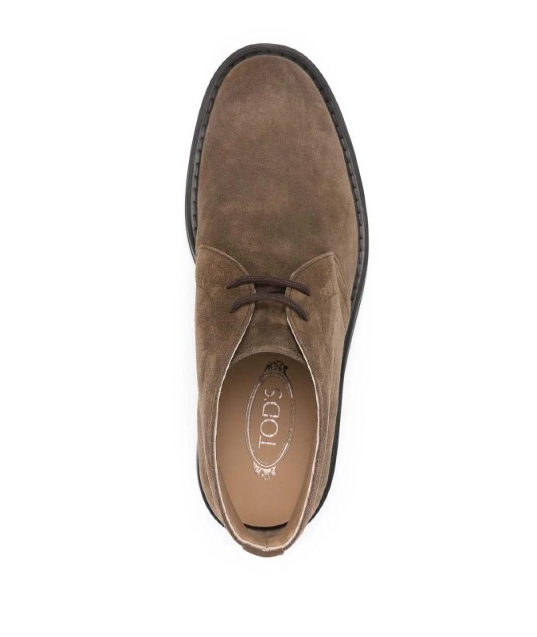 TOD'S Коричневые замшевые высокие ботинки, фото 4