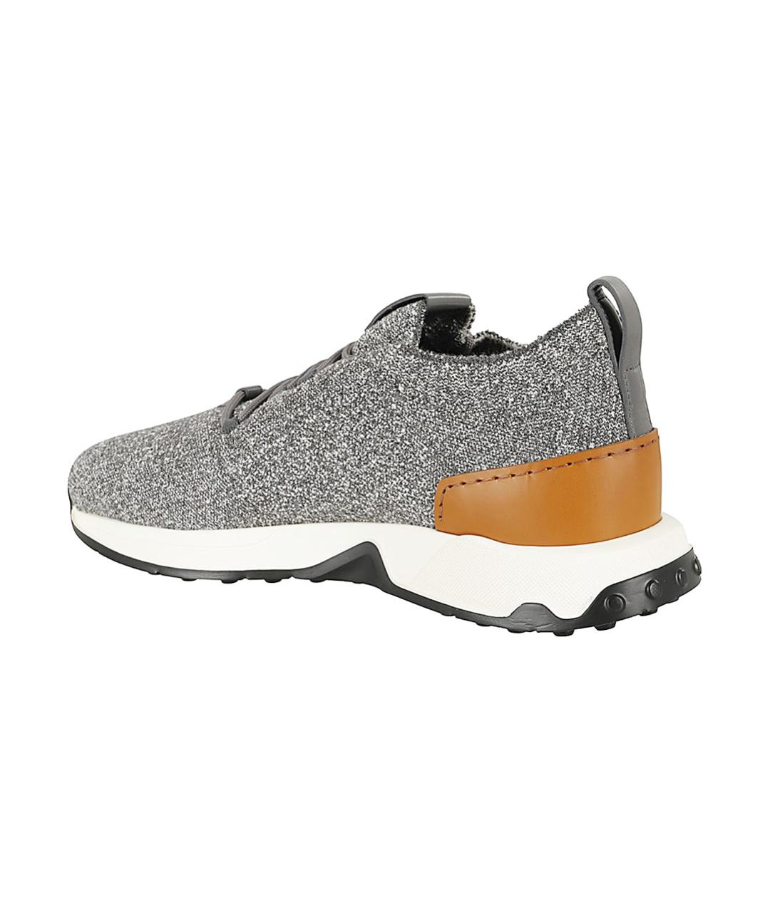 TOD'S Серые текстильные низкие кроссовки / кеды, фото 3