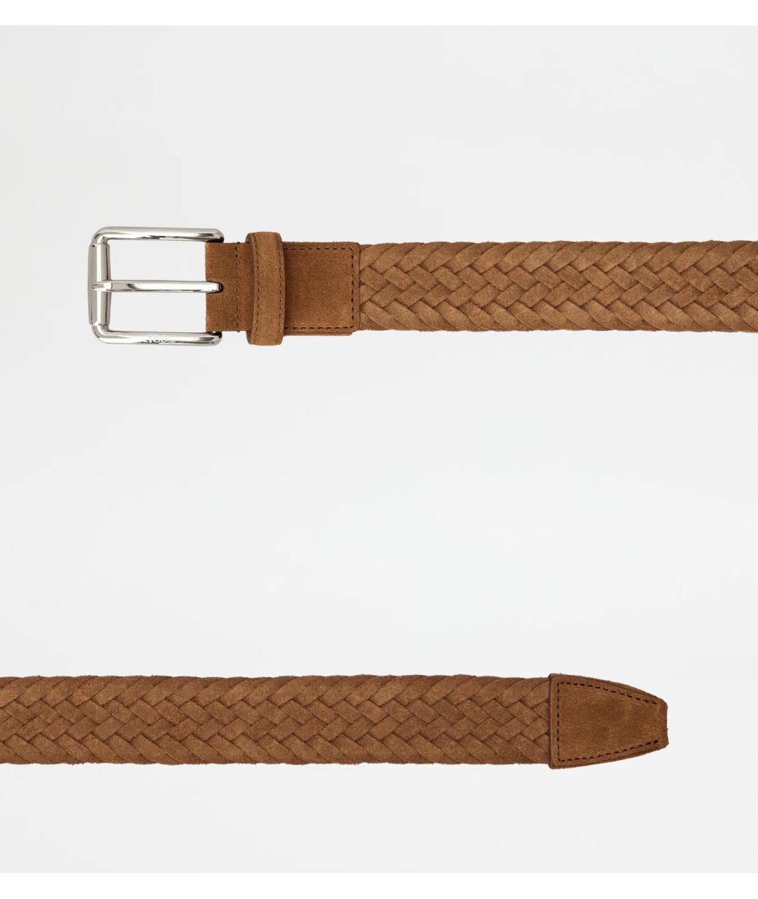 TOD'S Коричневый замшевый ремень, фото 2