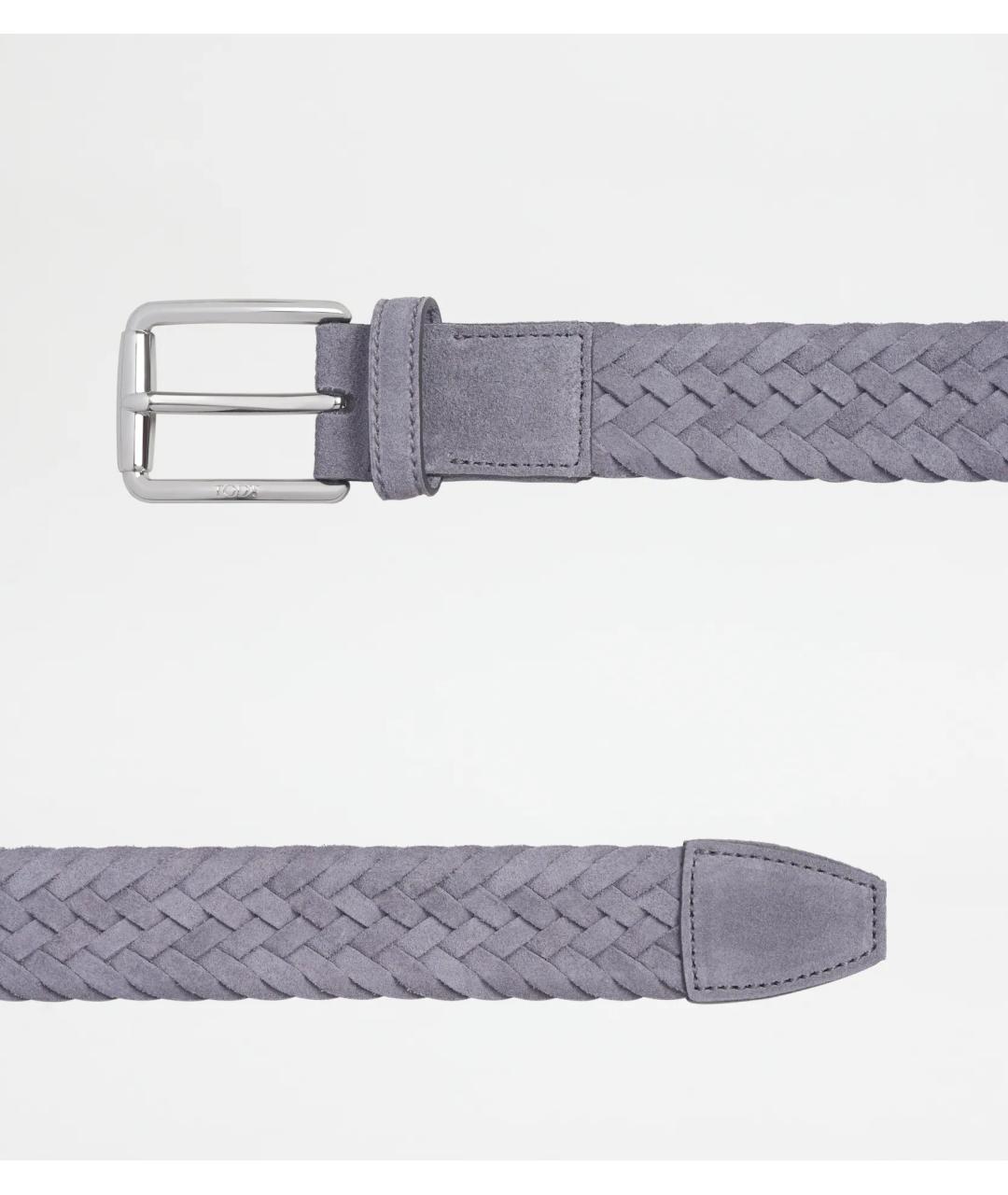 TOD'S Серый замшевый ремень, фото 2