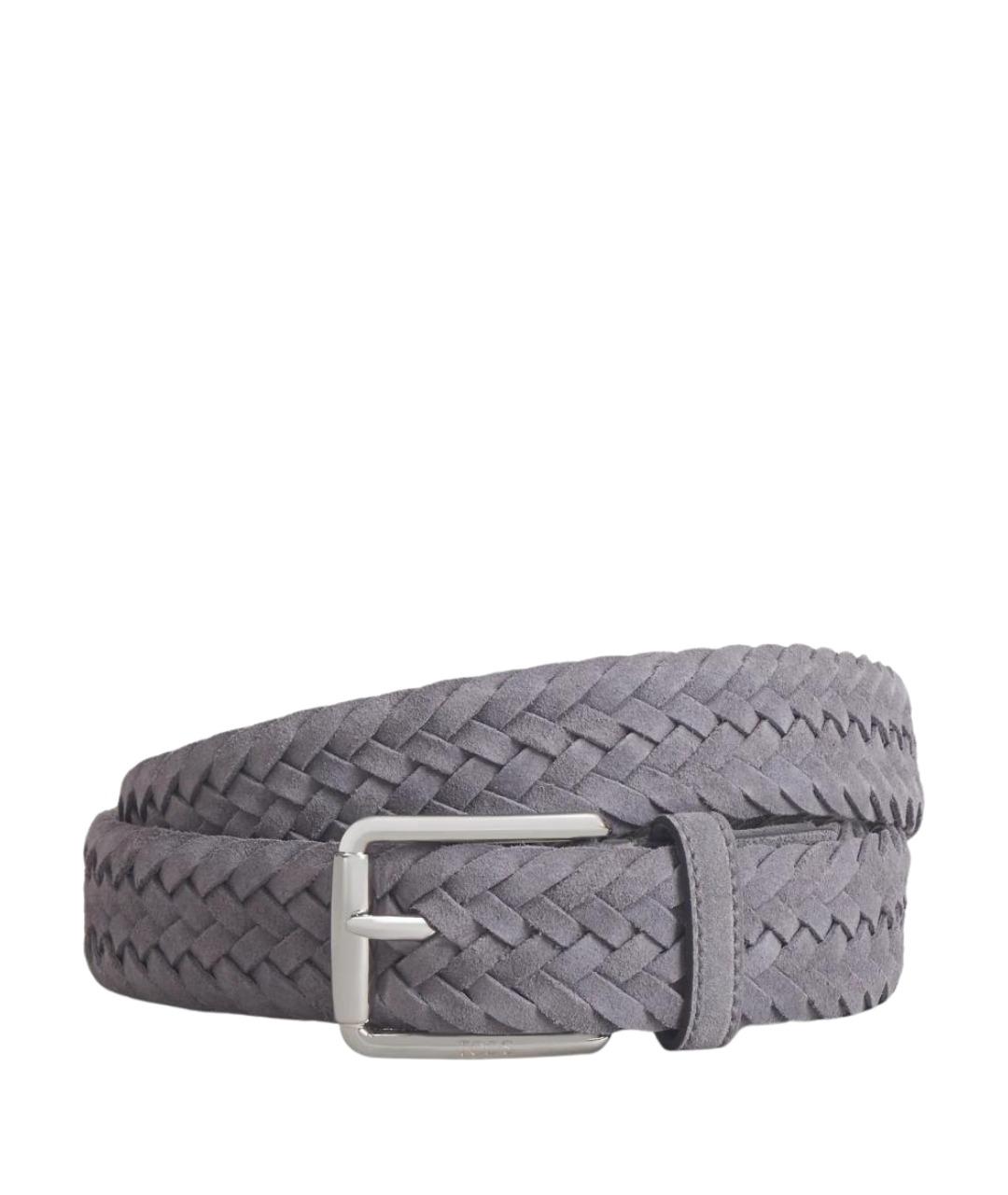 TOD'S Серый замшевый ремень, фото 1