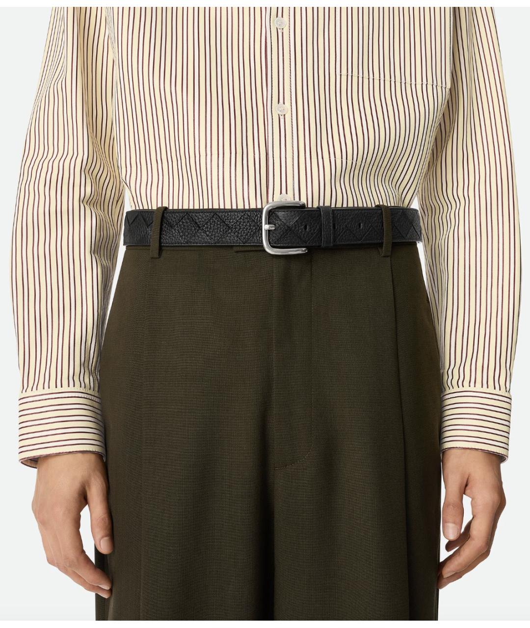 BOTTEGA VENETA Черный кожаный ремень, фото 2