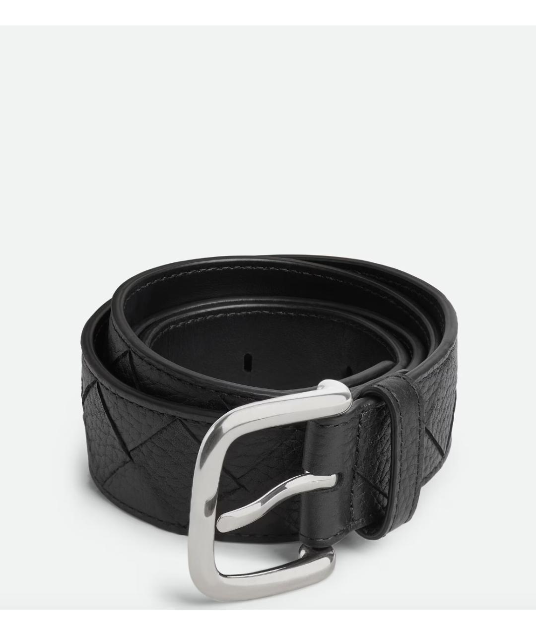 BOTTEGA VENETA Черный кожаный ремень, фото 6