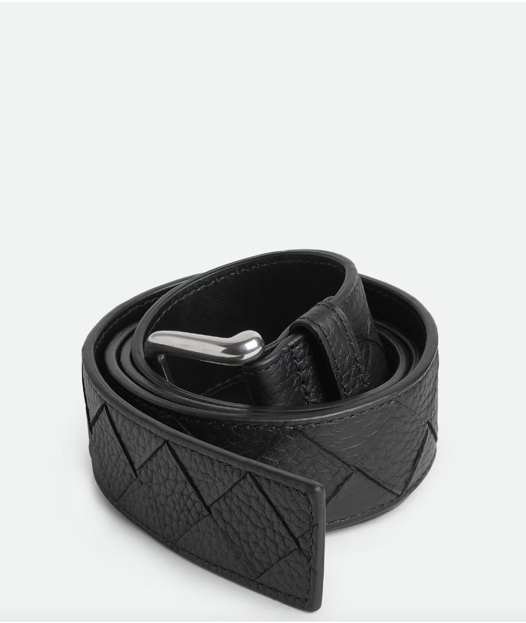 BOTTEGA VENETA Черный кожаный ремень, фото 3