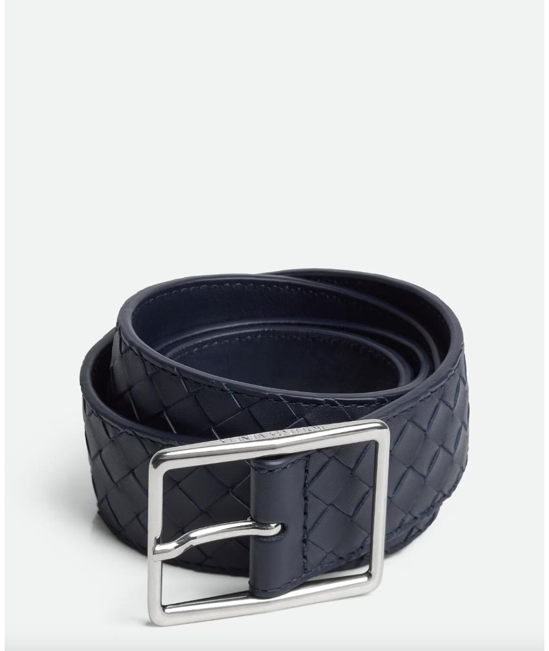 BOTTEGA VENETA Темно-синий кожаный ремень, фото 5