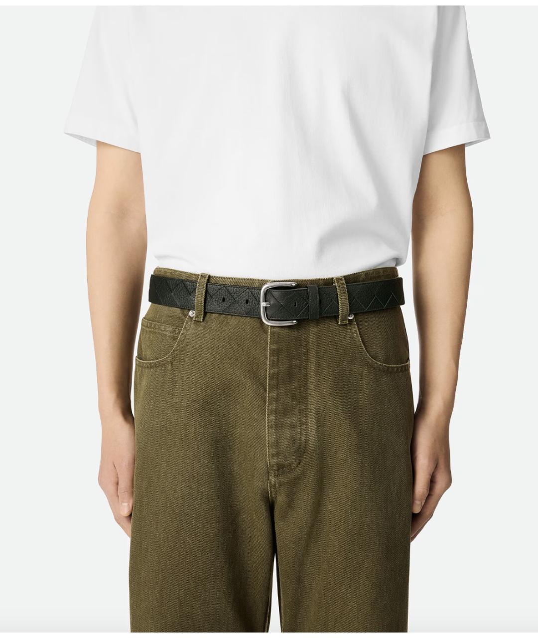 BOTTEGA VENETA Зеленый кожаный ремень, фото 2