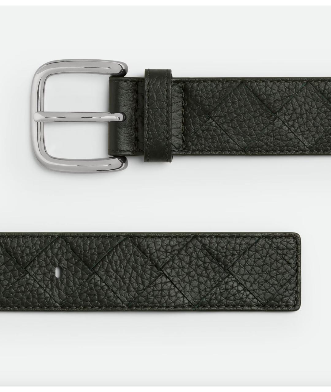 BOTTEGA VENETA Зеленый кожаный ремень, фото 3