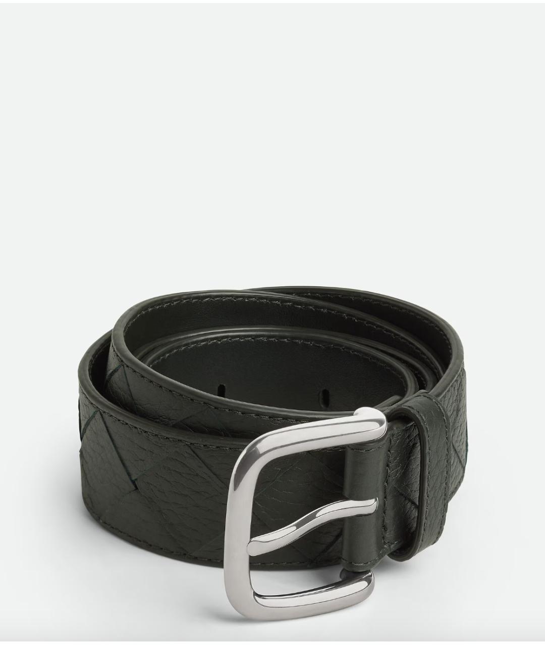 BOTTEGA VENETA Зеленый кожаный ремень, фото 5