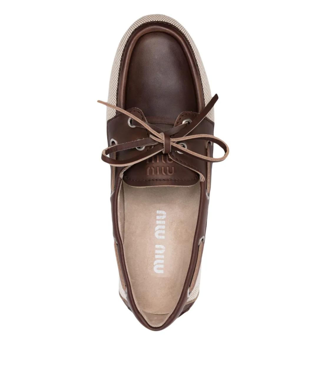 MIU MIU Коричневые мокасины, фото 4