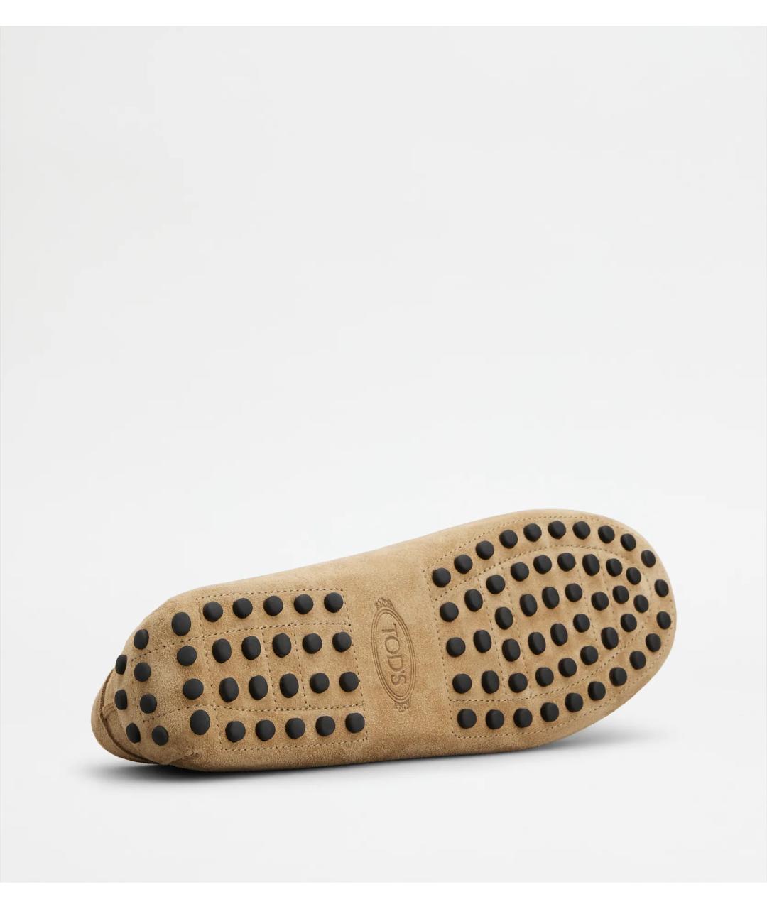 TOD'S Бежевые замшевые мокасины, фото 4