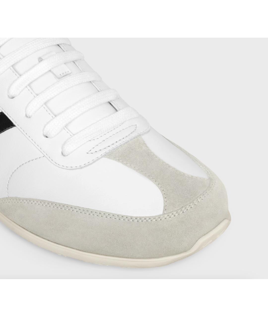 CELINE Белые кожаные кроссовки, фото 4