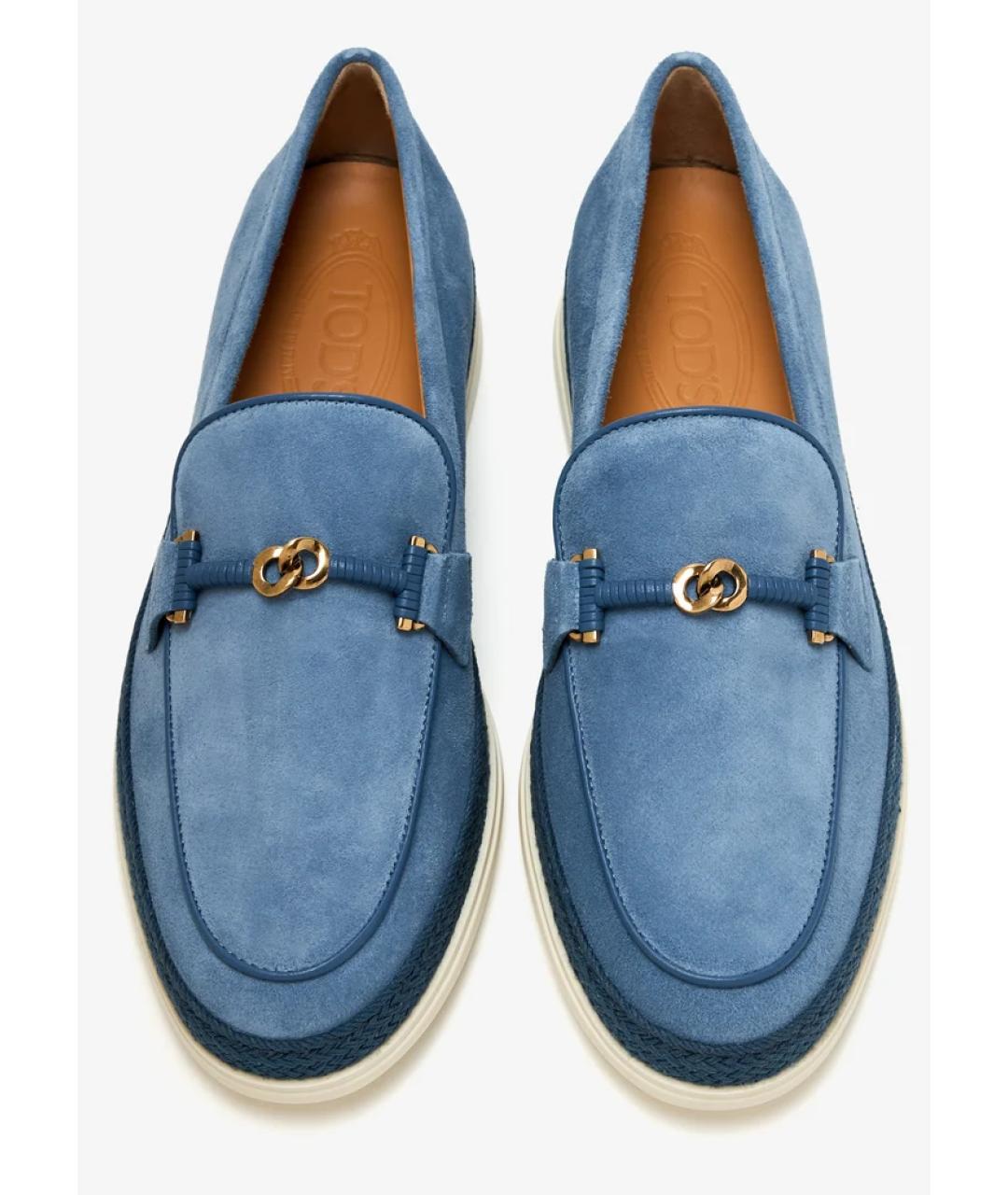 TOD'S Голубые замшевые лоферы, фото 4