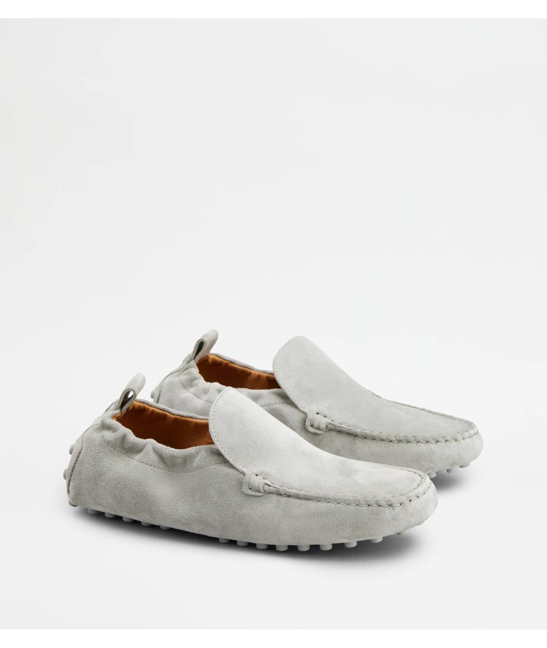 TOD'S Серые замшевые мокасины, фото 2