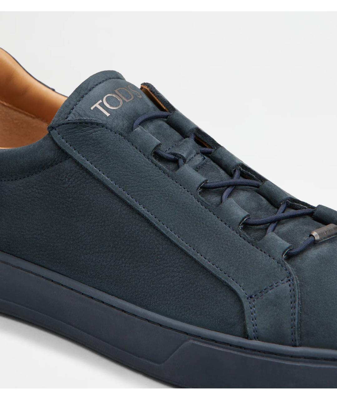 TOD'S Синие нубуковые низкие кроссовки / кеды, фото 5