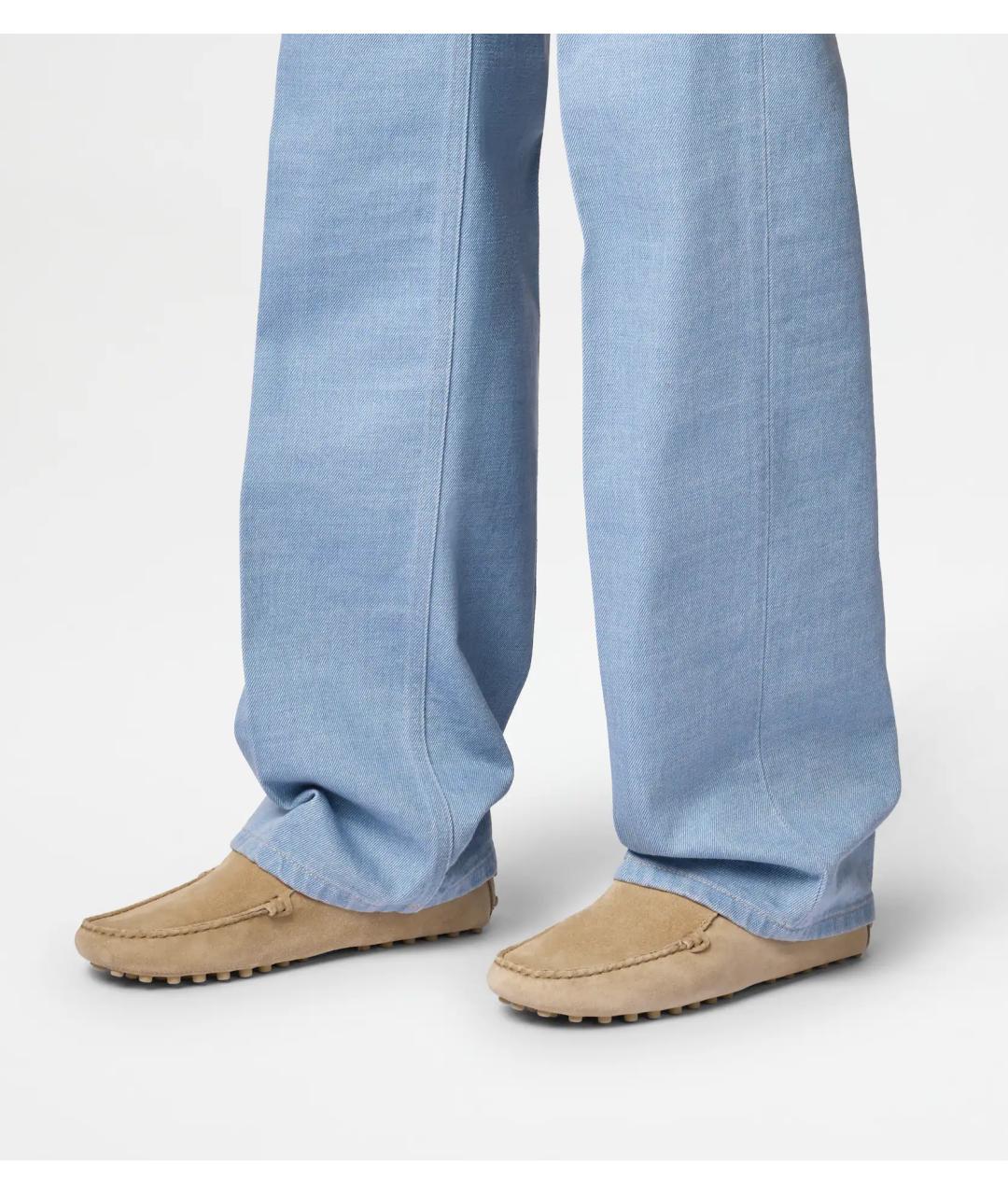 TOD'S Бежевые замшевые мокасины, фото 7