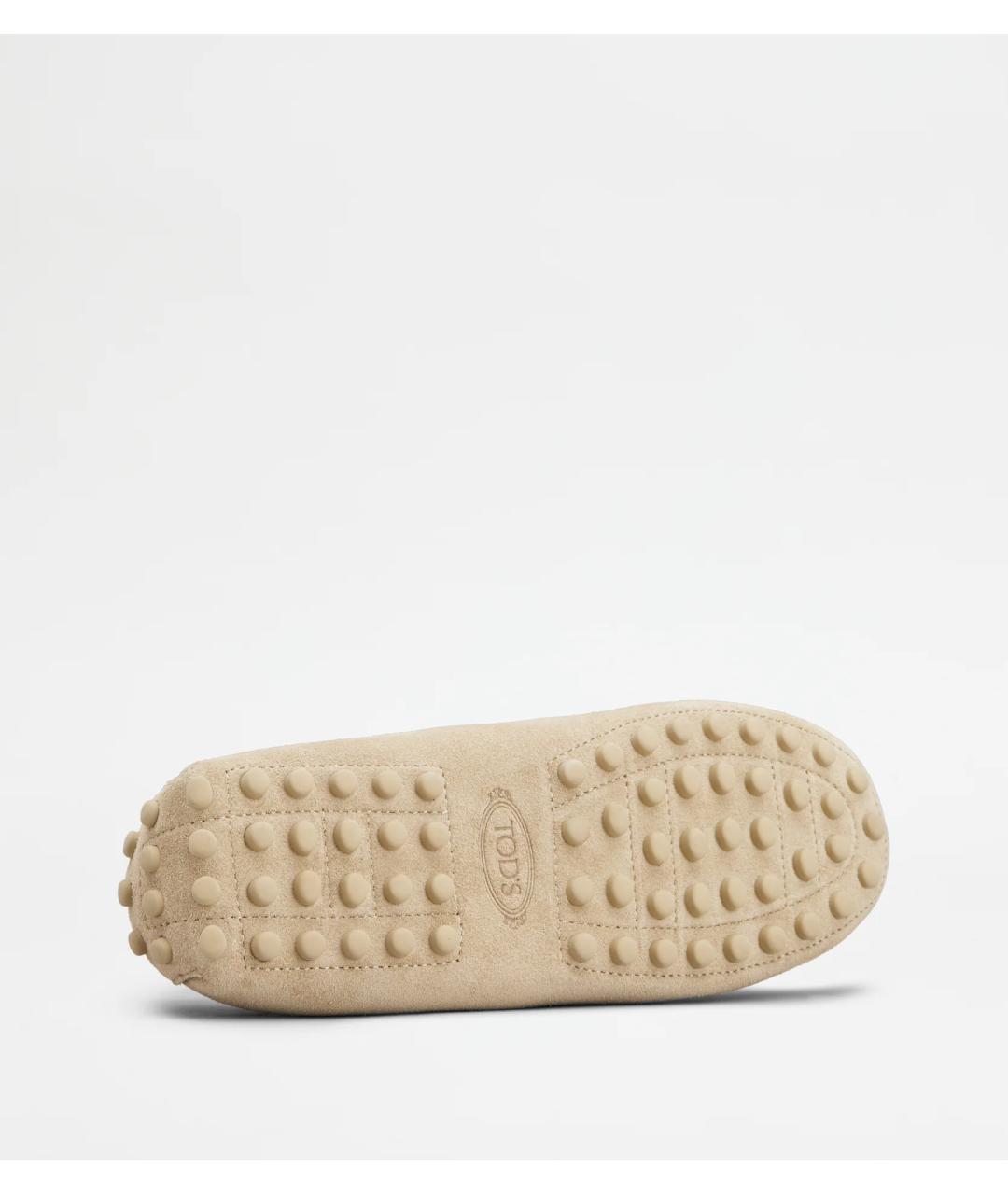 TOD'S Бежевые замшевые мокасины, фото 4